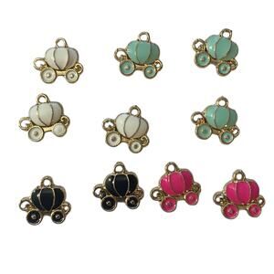 Pumpkin Carriage Decoration Multicolor Set Of 10 Charms